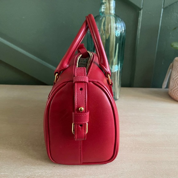 Saint Laurent Boston Bag Crossbody Red Smooth - Picture 5 of 15
